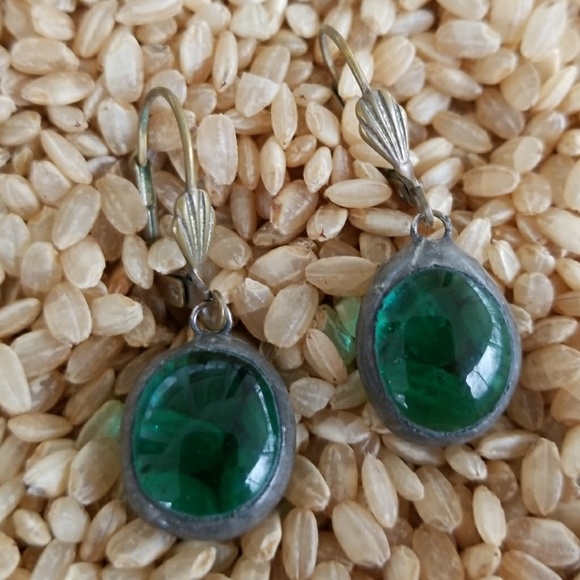 💗 HANDMADE Artisan Glass Earrings Teal Aqua - Picture 2 of 3